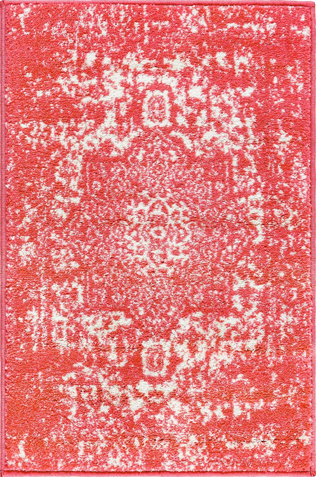 Pink 2' x 3' 1 Richmond Rectangle Area Rug Vintage Distressed Look Traditional Design Carpet for Unique Home Interior Design for Sale at Rug Engine