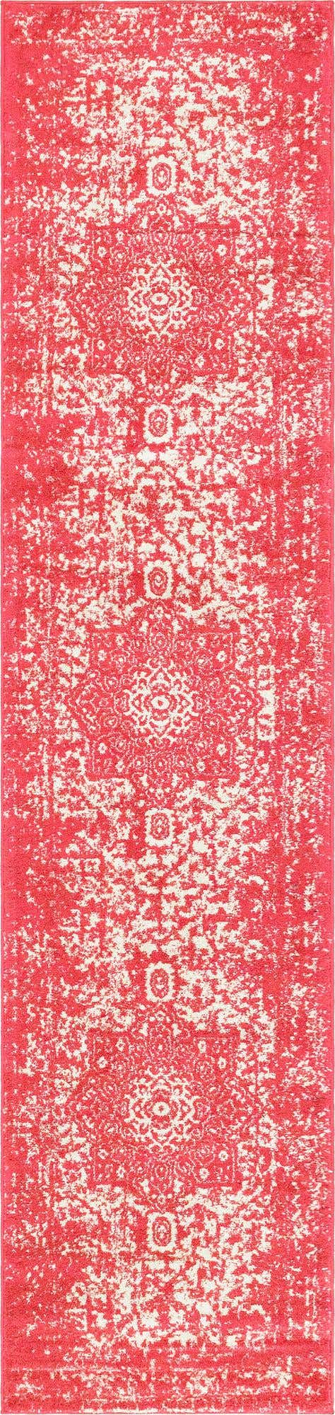 Pink 2' 7 x 12' Richmond Runner Area Rug Vintage Distressed Look Traditional Design Carpet for Unique Home Interior Design for Sale at Rug Engine