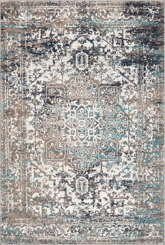 Gray 6' 1 x 9' Richmond Rectangle Area Rug Vintage Distressed Look Traditional Design Carpet for Unique Home Interior Design for Sale at Rug Engine