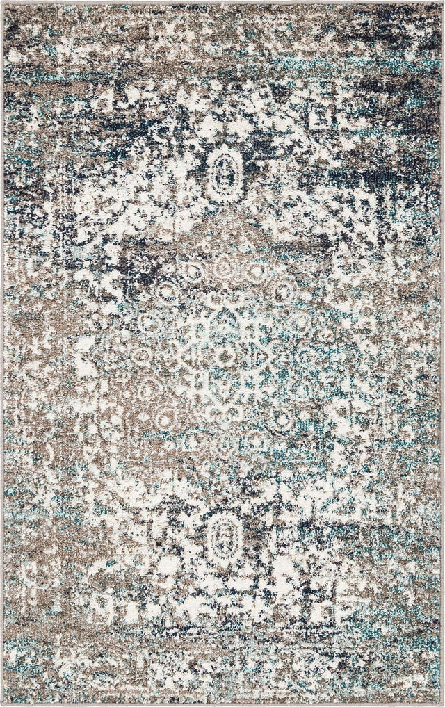Gray 3' 1 x 5' 3 Richmond Rectangle Area Rug Vintage Distressed Look Traditional Design Carpet for Unique Home Interior Design for Sale at Rug Engine
