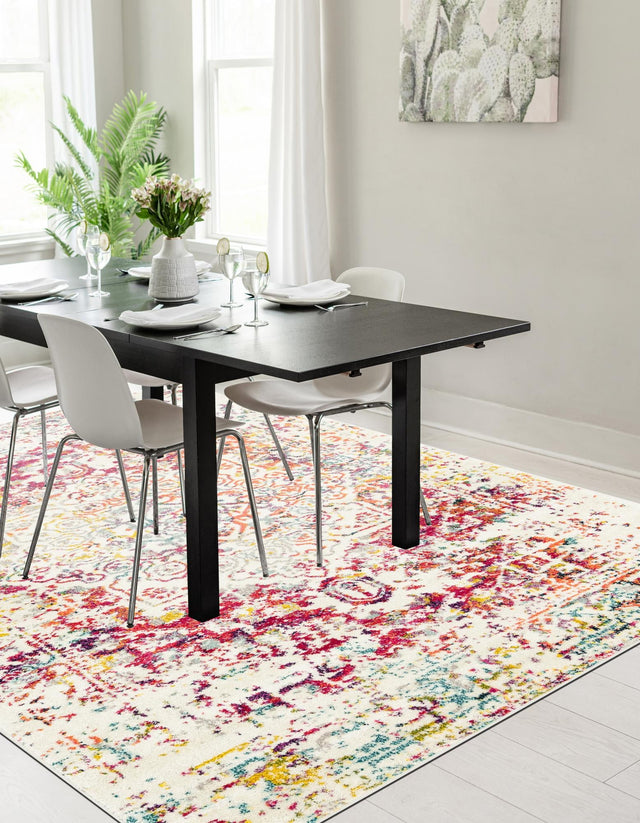 Light Multicolor 6' 1 x 9' Richmond Rectangle Area Rug Vintage Distressed Look Traditional Design Carpet for Unique Home Interior Design for Sale at Rug Engine