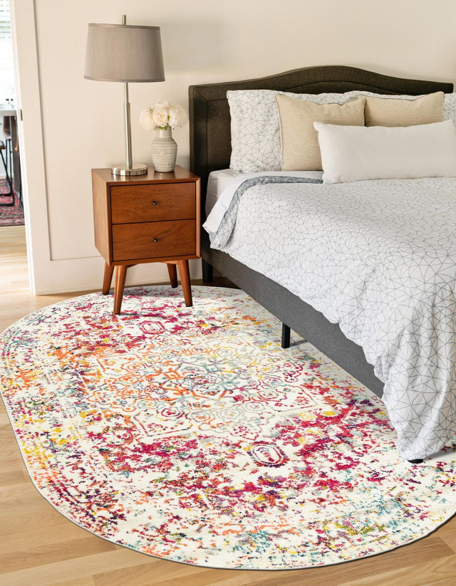 Light Multicolor 7' 10 x 10' Richmond Oval Area Rug Vintage Distressed Look Traditional Design Carpet for Unique Home Interior Design for Sale at Rug Engine