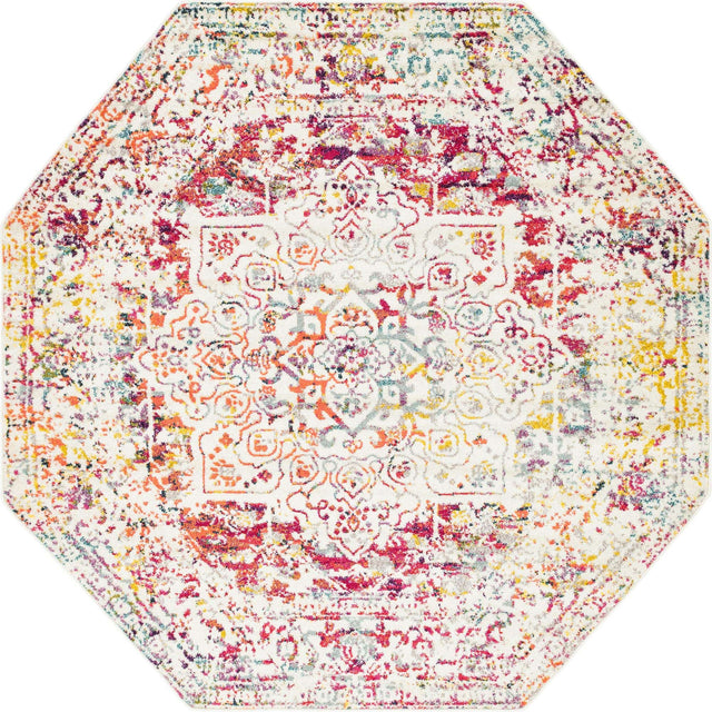Light Multicolor 7' 10 x 7' 10 Richmond Octagon Area Rug Vintage Distressed Look Traditional Design Carpet for Unique Home Interior Design for Sale at Rug Engine