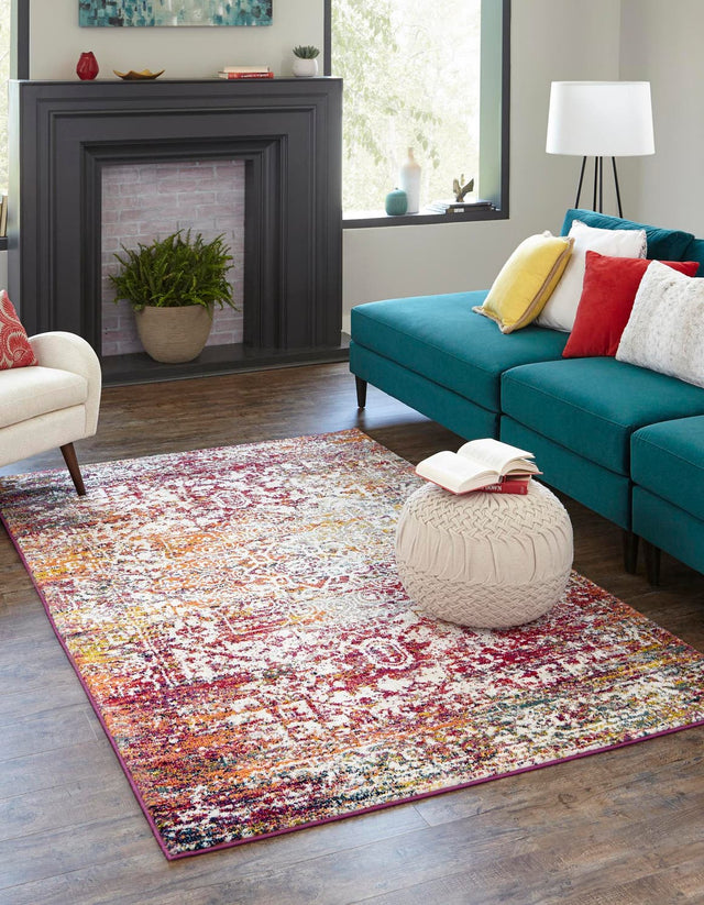 Multicolor 3' 1 x 5' 3 Richmond Rectangle Area Rug Vintage Distressed Look Traditional Design Carpet for Unique Home Interior Design for Sale at Rug Engine