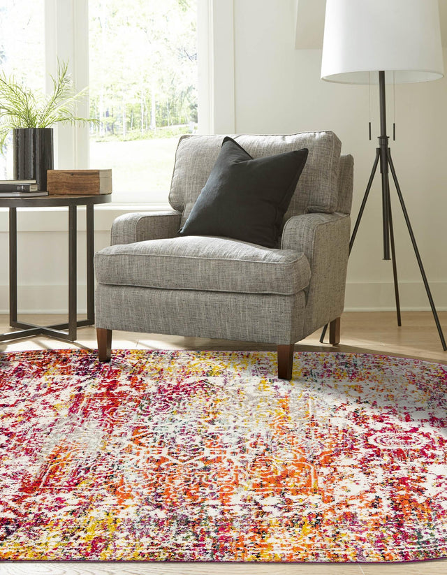 Multicolor 4' 1 x 6' 1 Richmond Oval Area Rug Vintage Distressed Look Traditional Design Carpet for Unique Home Interior Design for Sale at Rug Engine