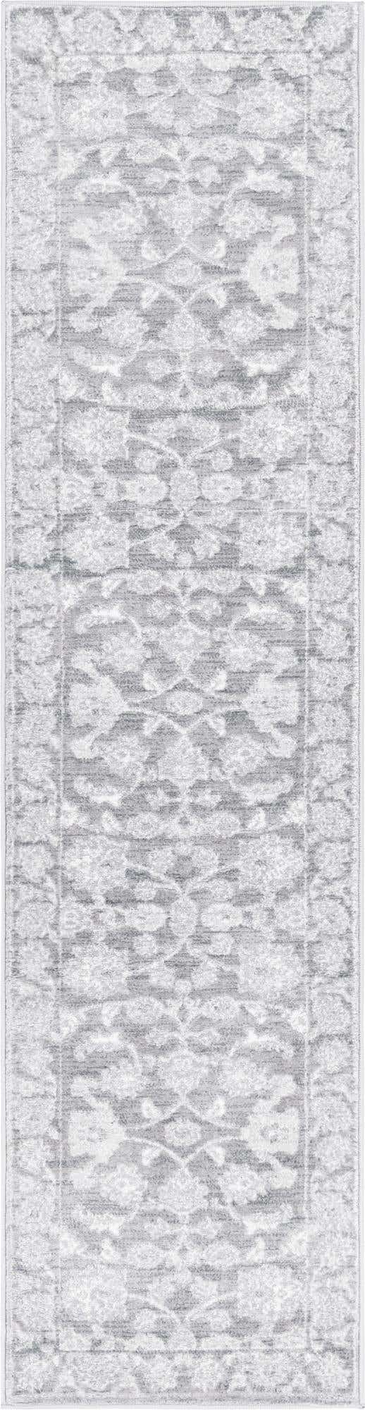 Gray 2' x 8' Boston Runner Area Rug 55% Polypropylene & 45% Polyester Easy Clean Traditional Classical Carpet for Contemporary Living Dining Room Office Space for Sale at Rug Engine