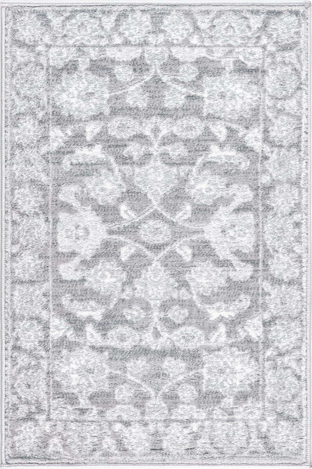 Gray 2' x 3' 1 Boston Rectangle Area Rug 55% Polypropylene & 45% Polyester Easy Clean Traditional Classical Carpet for Contemporary Living Dining Room Office Space for Sale at Rug Engine