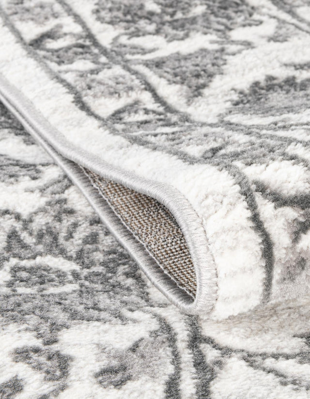 white Gray 2' x 8' Boston Runner Area Rug 55% Polypropylene & 45% Polyester Easy Clean Traditional Classical Carpet for Contemporary Living Dining Room Office Space for Sale at Rug Engine