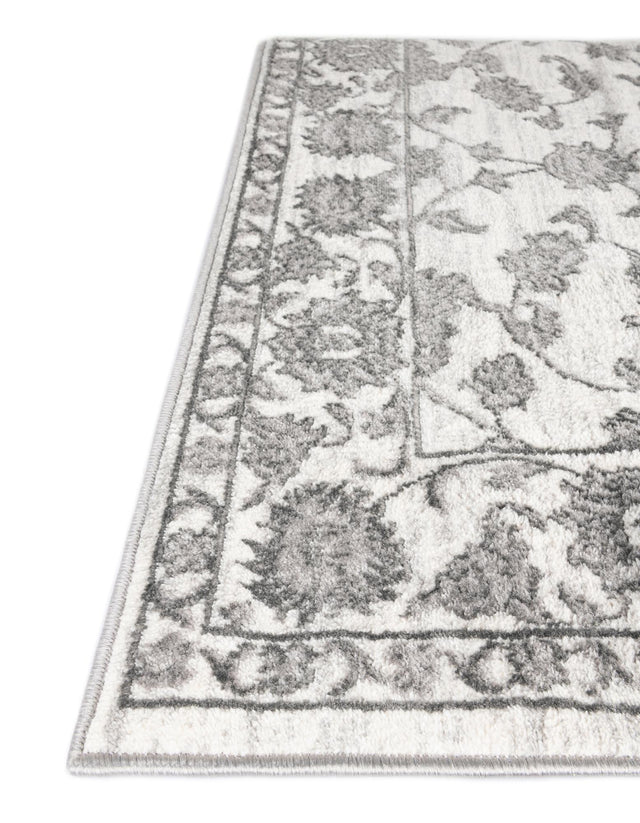 white Gray 2' x 8' Boston Runner Area Rug 55% Polypropylene & 45% Polyester Easy Clean Traditional Classical Carpet for Contemporary Living Dining Room Office Space for Sale at Rug Engine