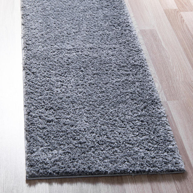 Pebble Gray 2' x 6' 7 Soft Solid Shag Runner Area Rug Thick Soft Touch Fluffy & Plush Shaggy Pile 100% Polypropylene Minimalist Carpet for Modern Home Interiors for Sale at Rug Engine