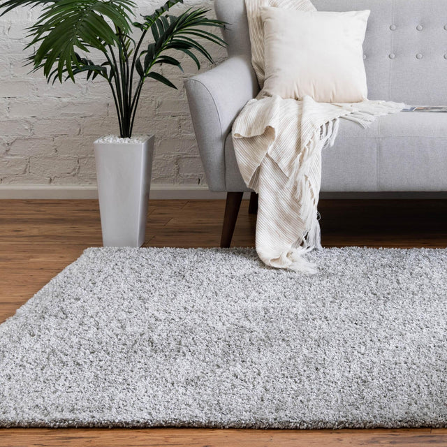 Cloud Gray 9' 10 x 13' 1 Soft Solid Shag Rectangle Area Rug Thick Soft Touch Fluffy & Plush Shaggy Pile 100% Polypropylene Minimalist Carpet for Modern Home Interiors for Sale at Rug Engine