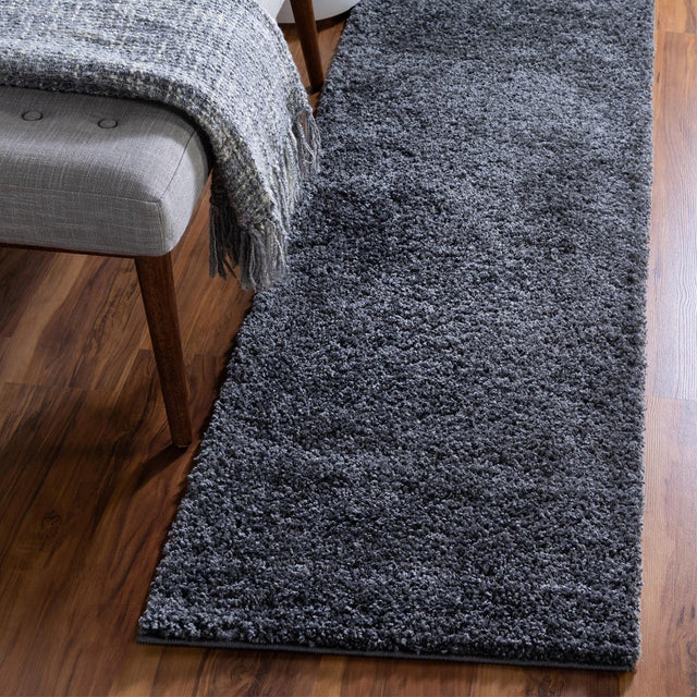 Smoke Gray 2' 7 x 10' Soft Solid Shag Runner Area Rug Thick Soft Touch Fluffy & Plush Shaggy Pile 100% Polypropylene Minimalist Carpet for Modern Home Interiors for Sale at Rug Engine