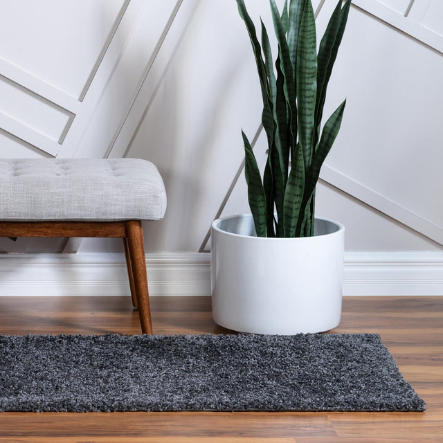 Smoke Gray 2' x 6' 9 Soft Solid Shag Runner Area Rug Thick Soft Touch Fluffy & Plush Shaggy Pile 100% Polypropylene Minimalist Carpet for Modern Home Interiors for Sale at Rug Engine