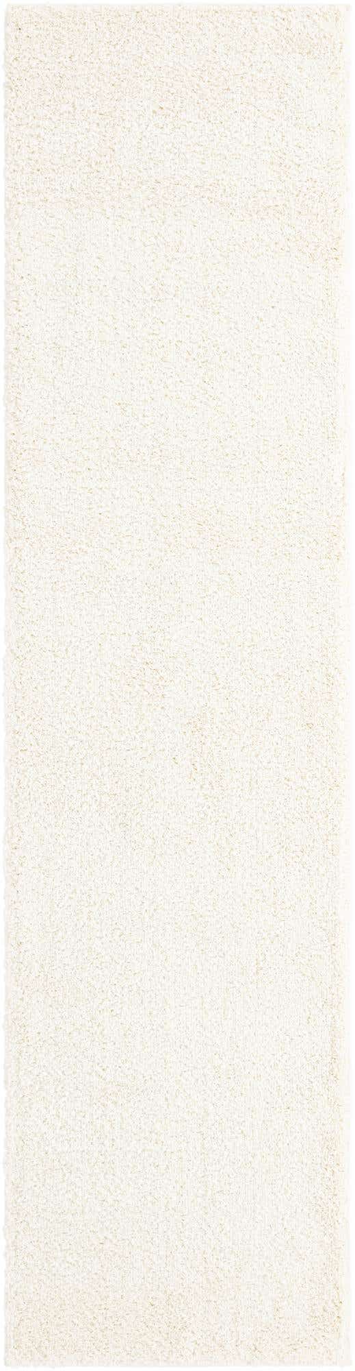 White 2' 7 x 10' Soft Solid Shag Runner Area Rug Thick Soft Touch Fluffy & Plush Shaggy Pile 100% Polypropylene Minimalist Carpet for Modern Home Interiors for Sale at Rug Engine