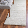White 2' x 4' 1 Soft Solid Shag Runner Area Rug Thick Soft Touch Fluffy & Plush Shaggy Pile