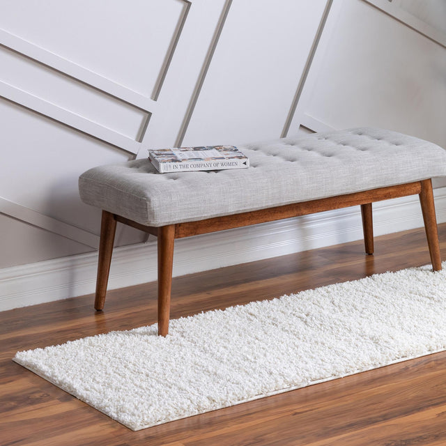 White 2' x 6' 1 Soft Solid Shag Runner Area Rug Thick Soft Touch Fluffy & Plush Shaggy Pile 100% Polypropylene Minimalist Carpet for Modern Home Interiors for Sale at Rug Engine
