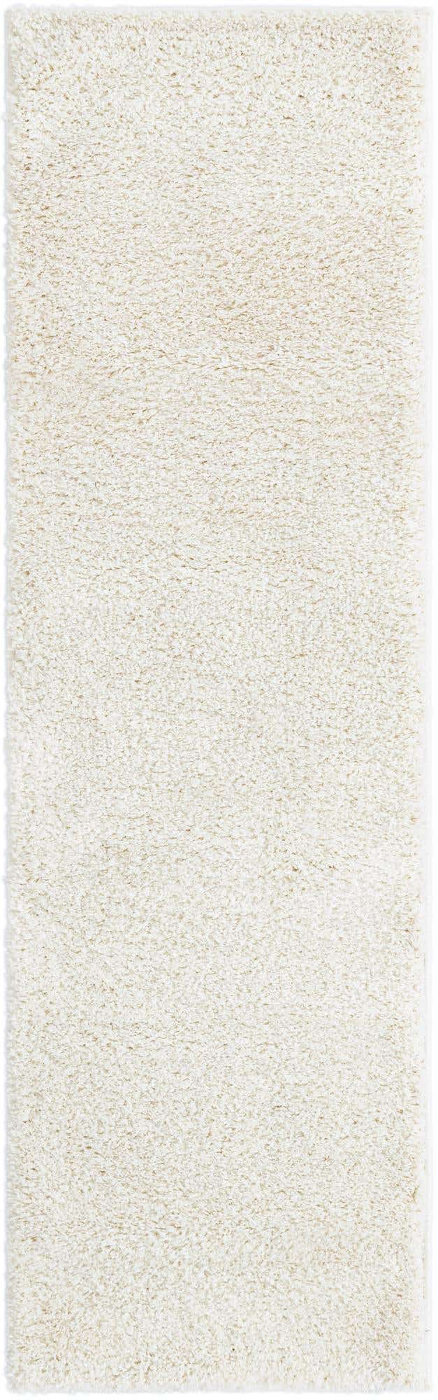 White 2' x 6' 7 Soft Solid Shag Runner Area Rug Thick Soft Touch Fluffy & Plush Shaggy Pile 100% Polypropylene Minimalist Carpet for Modern Home Interiors for Sale at Rug Engine