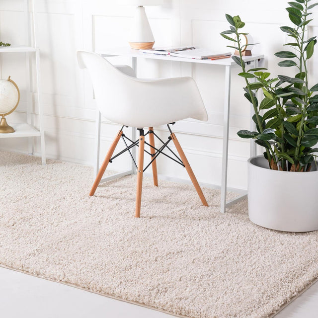 Oatmeal Beige 4' 1 x 6' 1 Soft Solid Shag Rectangle Area Rug Thick Soft Touch Fluffy & Plush Shaggy Pile 100% Polypropylene Minimalist Carpet for Modern Home Interiors for Sale at Rug Engine