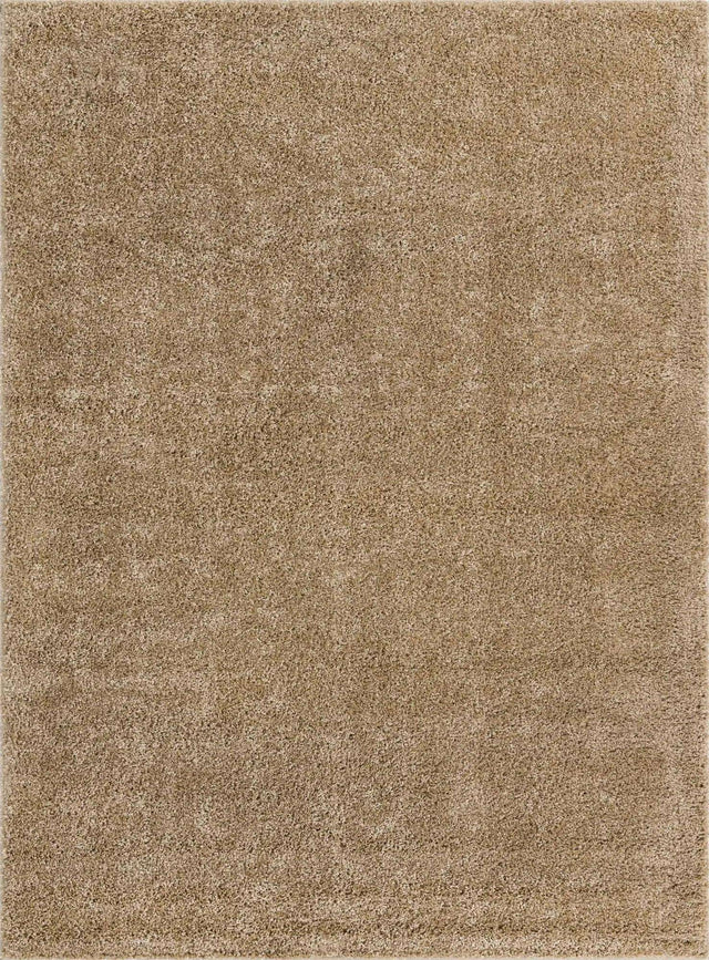 Khaki 8' x 11' Soft Solid Shag Rectangle Area Rug Thick Soft Touch Fluffy & Plush Shaggy Pile 100% Polypropylene Minimalist Carpet for Modern Home Interiors for Sale at Rug Engine