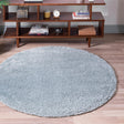 Sage Green 5' 1 x 5' 1 Soft Solid Shag Round Area Rug Thick Soft Touch Fluffy & Plush Shaggy Pile