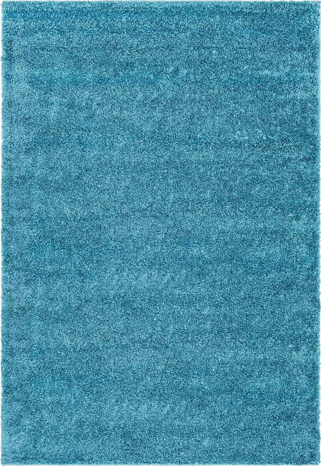 Turquoise 6' 1 x 9' Soft Solid Shag Rectangle Area Rug Thick Soft Touch Fluffy & Plush Shaggy Pile 100% Polypropylene Minimalist Carpet for Modern Home Interiors for Sale at Rug Engine