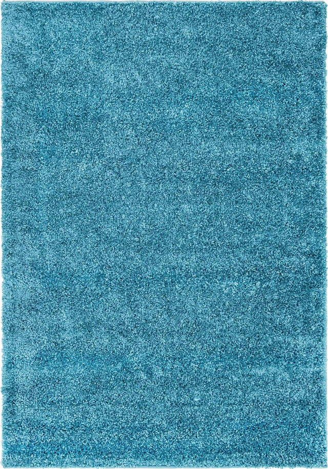 Turquoise 4' 1 x 6' 1 Soft Solid Shag Rectangle Area Rug Thick Soft Touch Fluffy & Plush Shaggy Pile 100% Polypropylene Minimalist Carpet for Modern Home Interiors for Sale at Rug Engine
