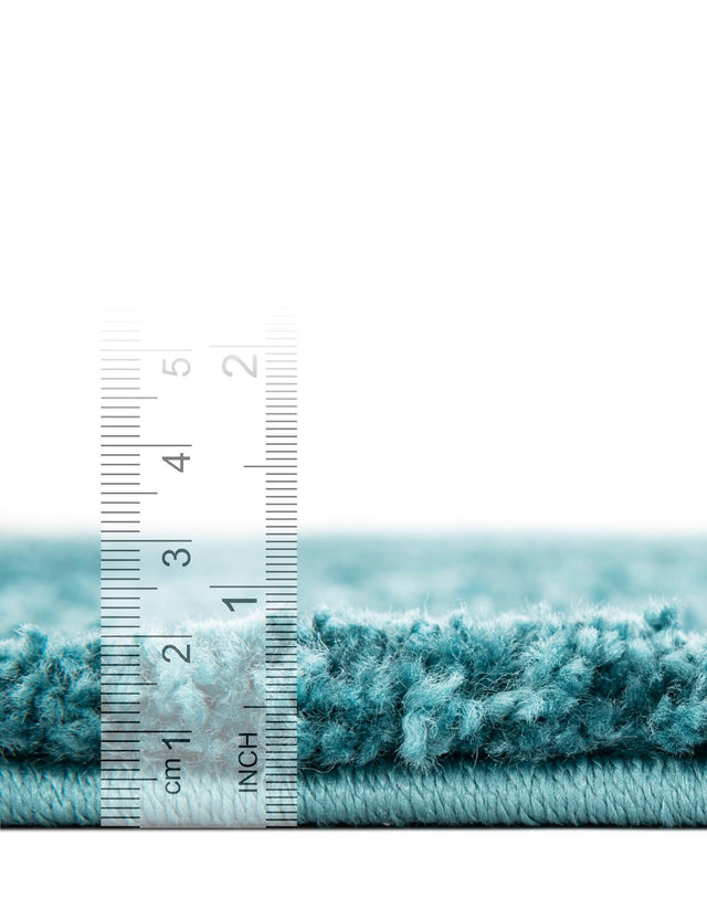 Turquoise 4' 1 x 4' 1 Soft Solid Shag Round Area Rug Thick Soft Touch Fluffy & Plush Shaggy Pile
