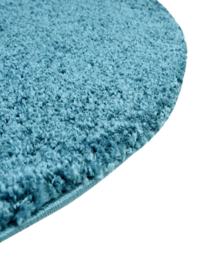 Turquoise 4' 1 x 4' 1 Soft Solid Shag Round Area Rug Thick Soft Touch Fluffy & Plush Shaggy Pile