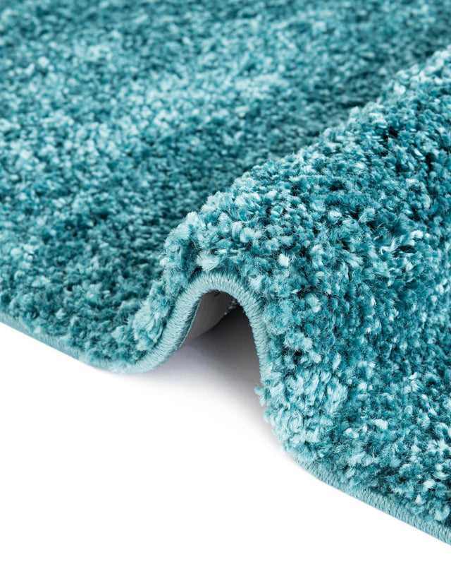 Turquoise 4' 1 x 4' 1 Soft Solid Shag Round Area Rug Thick Soft Touch Fluffy & Plush Shaggy Pile