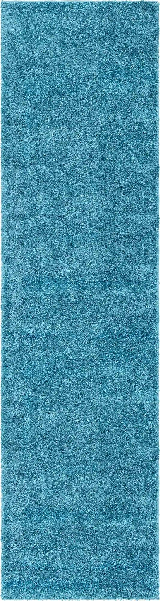 Turquoise 2' 7 x 10' Soft Solid Shag Runner Area Rug Thick Soft Touch Fluffy & Plush Shaggy Pile 100% Polypropylene Minimalist Carpet for Modern Home Interiors for Sale at Rug Engine