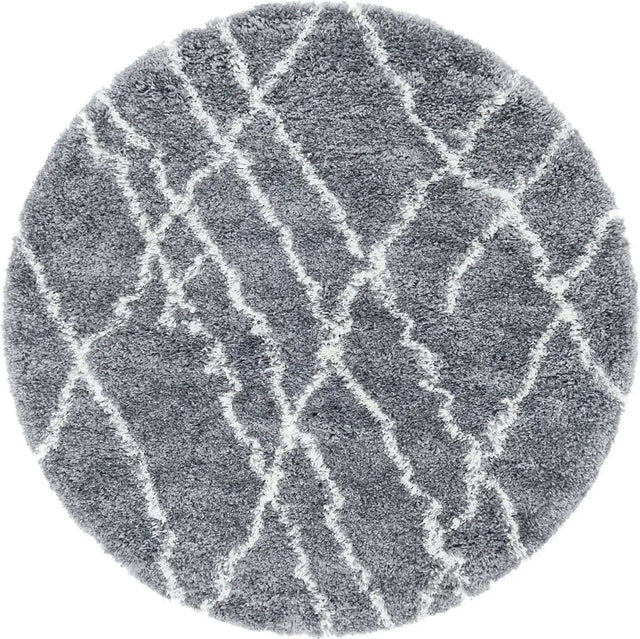 Pebble Gray 4' 1 x 4' 1 Soft Touch Shag Round Area Rug Thick Soft Touch Fluffy & Plush Shaggy Pile 100% Polypropylene Unique Carpet for Modern Home Interiors for Sale at Rug Engine