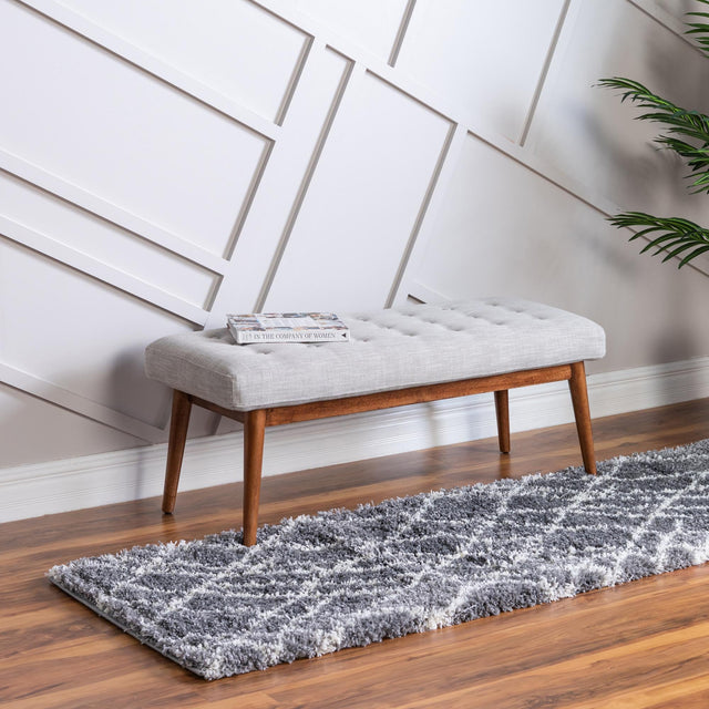 Pebble Gray 2' x 6' 7 Soft Touch Shag Runner Area Rug Thick Soft Touch Fluffy & Plush Shaggy Pile 100% Polypropylene Unique Carpet for Modern Home Interiors for Sale at Rug Engine