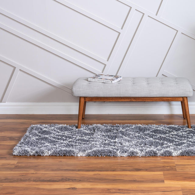 Pebble Gray 2' x 6' 7 Soft Touch Shag Runner Area Rug Thick Soft Touch Fluffy & Plush Shaggy Pile 100% Polypropylene Unique Carpet for Modern Home Interiors for Sale at Rug Engine