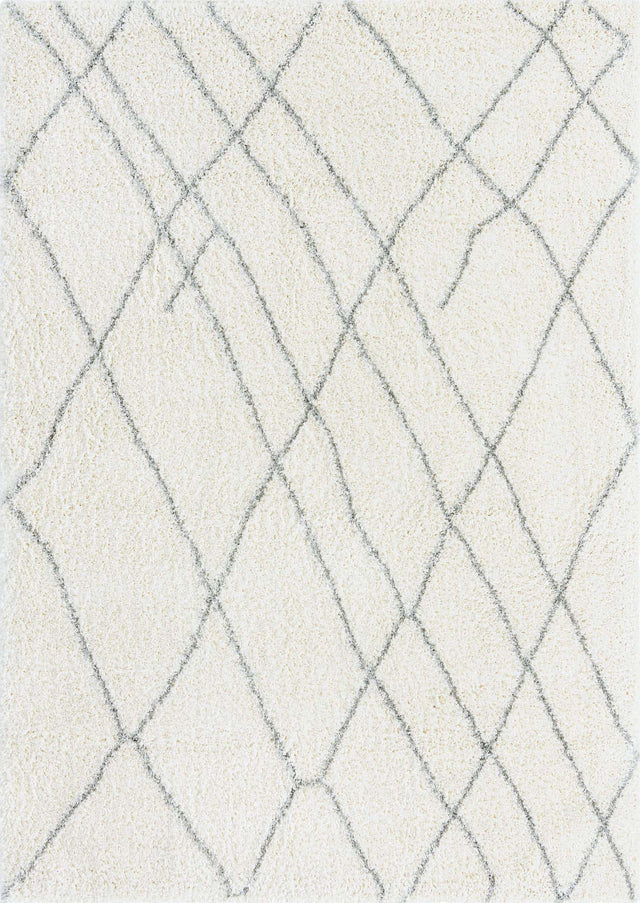 Ivory 7' 1 x 10' Soft Touch Shag Rectangle Area Rug Thick Soft Touch Fluffy & Plush Shaggy Pile 100% Polypropylene Unique Carpet for Modern Home Interiors for Sale at Rug Engine