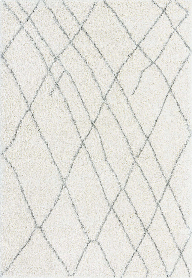 Ivory 6' 1 x 9' Soft Touch Shag Rectangle Area Rug Thick Soft Touch Fluffy & Plush Shaggy Pile 100% Polypropylene Unique Carpet for Modern Home Interiors for Sale at Rug Engine