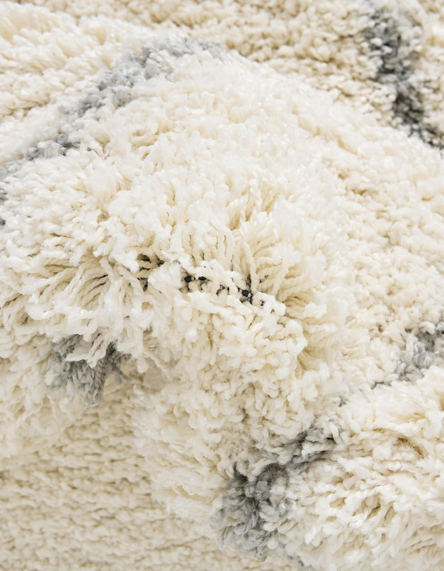 Ivory 5' 3 x 5' 3 Soft Touch Shag Round Area Rug Thick Soft Touch Fluffy & Plush Shaggy Pile 100% Polypropylene Unique Carpet for Modern Home Interiors for Sale at Rug Engine