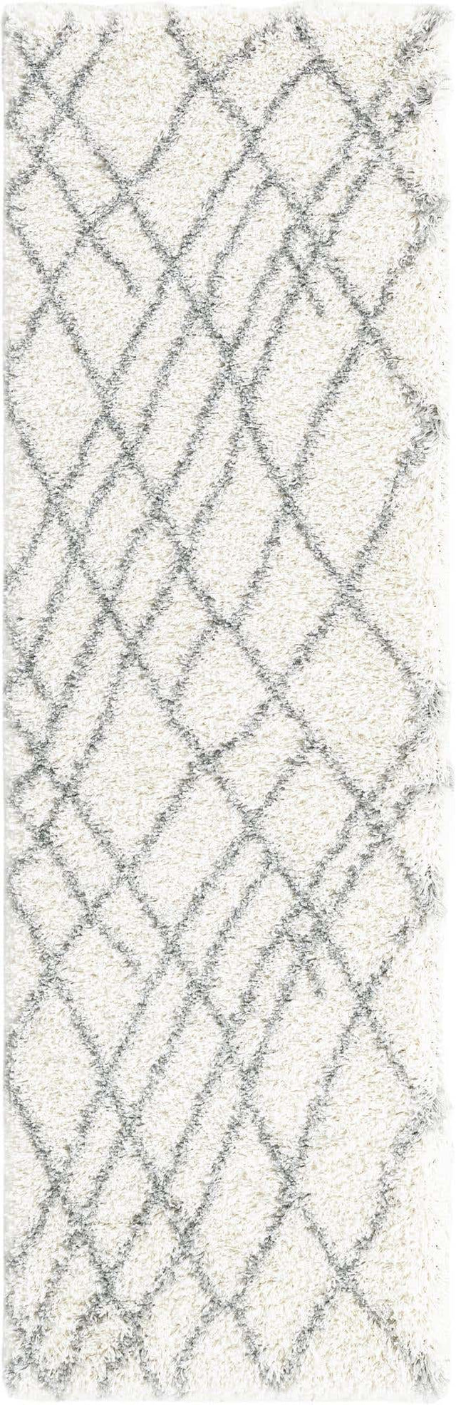 Ivory 2' x 6' 7 Soft Touch Shag Runner Area Rug Thick Soft Touch Fluffy & Plush Shaggy Pile 100% Polypropylene Unique Carpet for Modern Home Interiors for Sale at Rug Engine