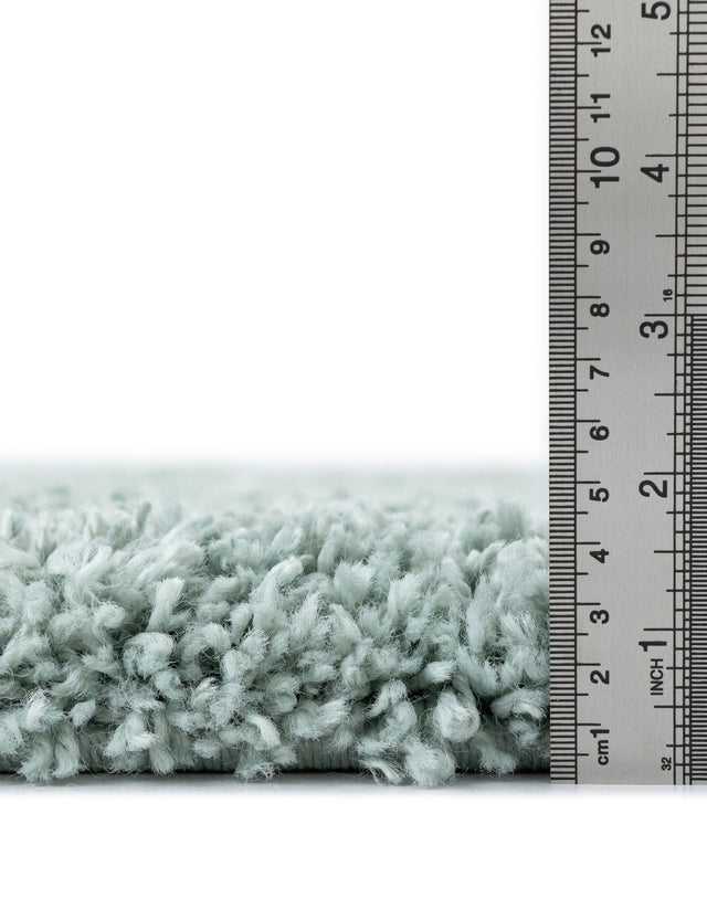 Sage Green 6' 1 x 6' 1 Soft Touch Shag Round Area Rug Thick Soft Touch Fluffy & Plush Shaggy Pile