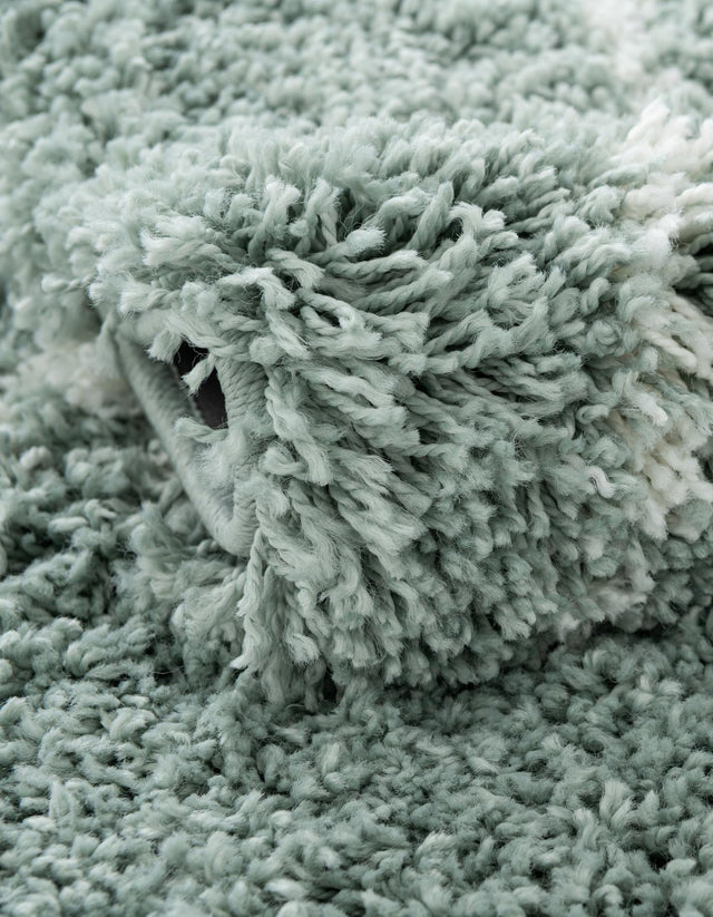 Sage Green 6' 1 x 6' 1 Soft Touch Shag Round Area Rug Thick Soft Touch Fluffy & Plush Shaggy Pile