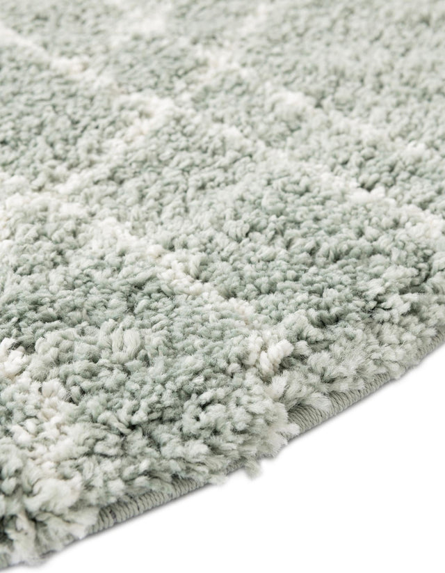 Sage Green 6' 1 x 6' 1 Soft Touch Shag Round Area Rug Thick Soft Touch Fluffy & Plush Shaggy Pile