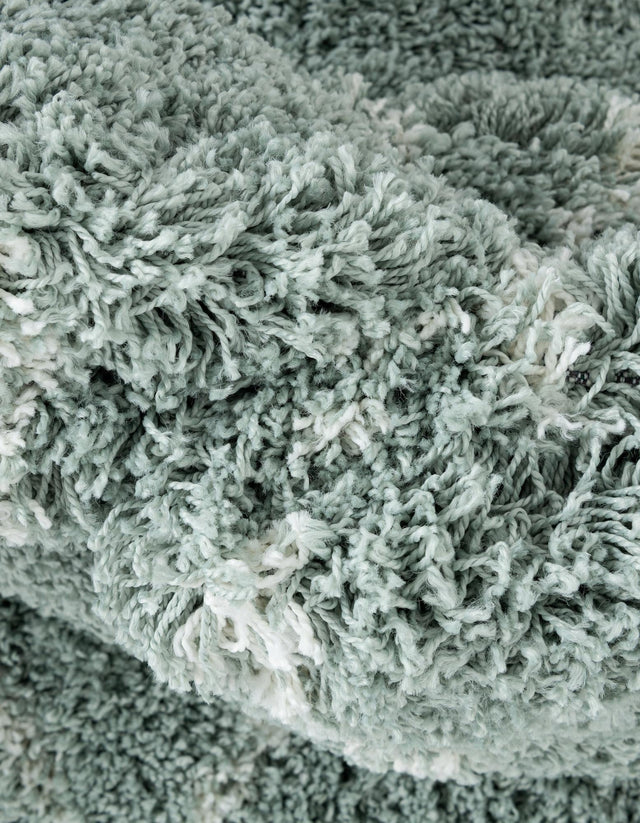 Sage Green 6' 1 x 6' 1 Soft Touch Shag Round Area Rug Thick Soft Touch Fluffy & Plush Shaggy Pile