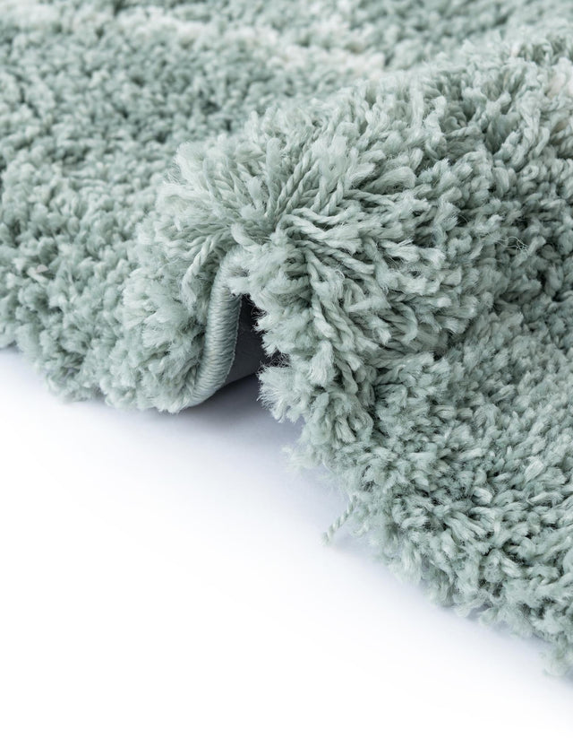 Sage Green 6' 1 x 6' 1 Soft Touch Shag Round Area Rug Thick Soft Touch Fluffy & Plush Shaggy Pile
