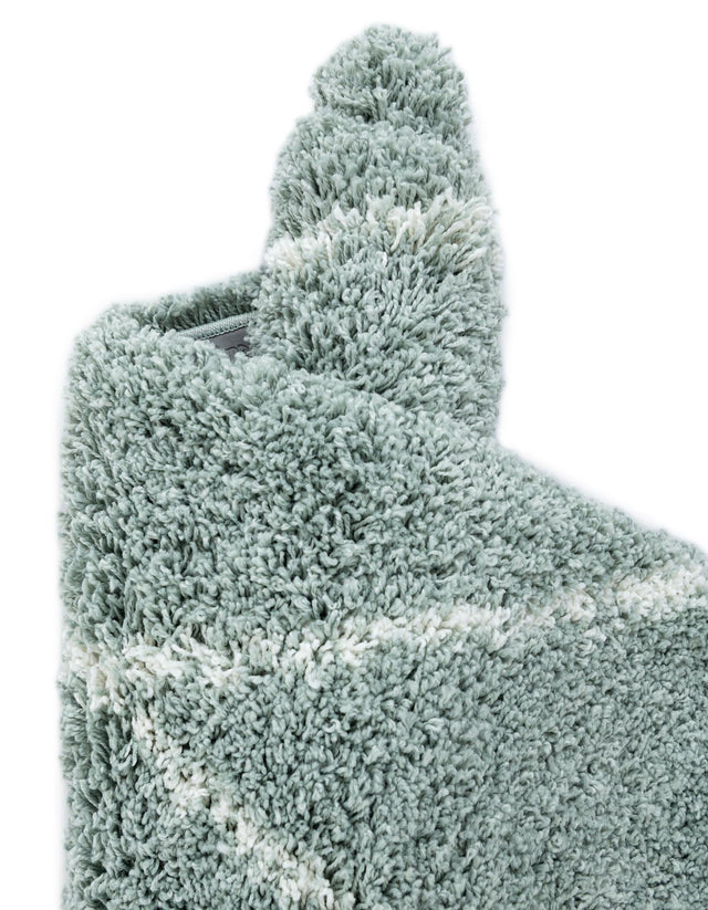 Sage Green 6' 1 x 6' 1 Soft Touch Shag Round Area Rug Thick Soft Touch Fluffy & Plush Shaggy Pile