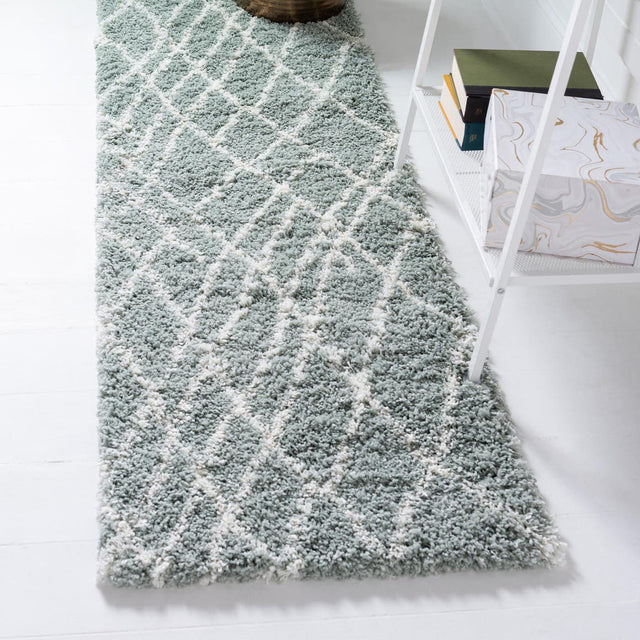 Sage Green 2' x 6' 7 Soft Touch Shag Runner Area Rug Thick Soft Touch Fluffy & Plush Shaggy Pile 100% Polypropylene Unique Carpet for Modern Home Interiors for Sale at Rug Engine