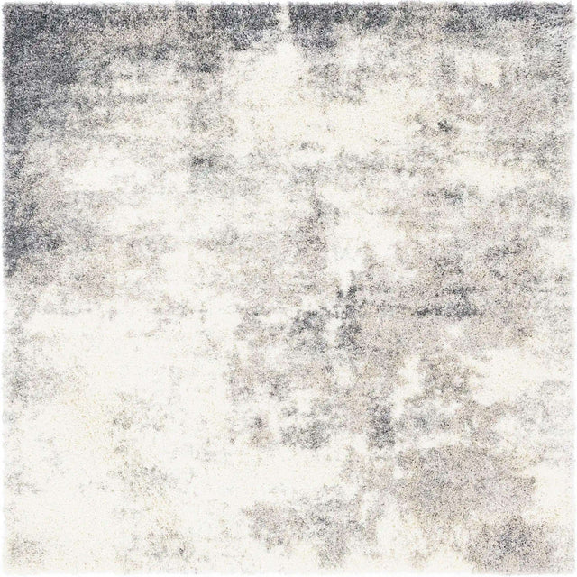 Pebble Gray 7' 10 x 7' 10 Soft Touch Shag Square Area Rug Thick Soft Touch Fluffy & Plush Shaggy Pile 100% Polypropylene Unique Carpet for Modern Home Interiors for Sale at Rug Engine