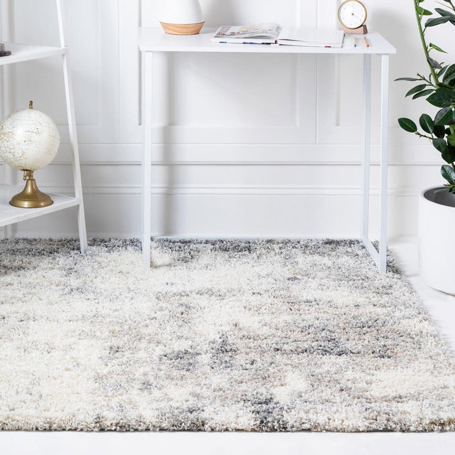 Pebble Gray 7' 10 x 7' 10 Soft Touch Shag Square Area Rug Thick Soft Touch Fluffy & Plush Shaggy Pile 100% Polypropylene Unique Carpet for Modern Home Interiors for Sale at Rug Engine