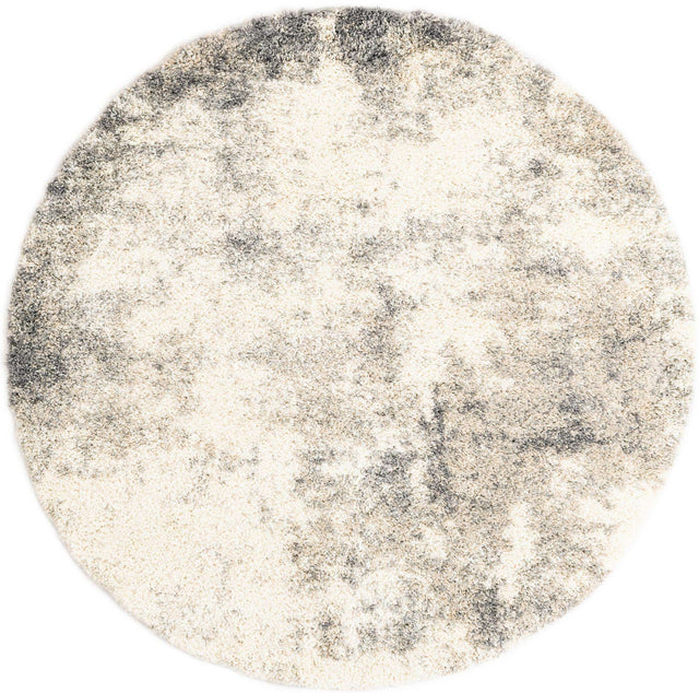 Pebble Gray 6' 1 x 6' 1 Soft Touch Shag Round Area Rug Thick Soft Touch Fluffy & Plush Shaggy Pile 100% Polypropylene Unique Carpet for Modern Home Interiors for Sale at Rug Engine