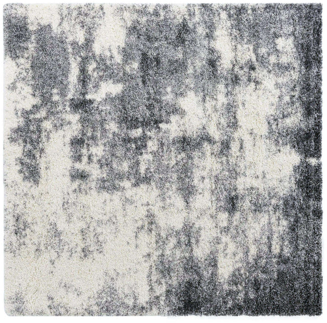 Smoke Gray 7' 10 x 7' 10 Soft Touch Shag Square Area Rug Thick Soft Touch Fluffy & Plush Shaggy Pile 100% Polypropylene Unique Carpet for Modern Home Interiors for Sale at Rug Engine