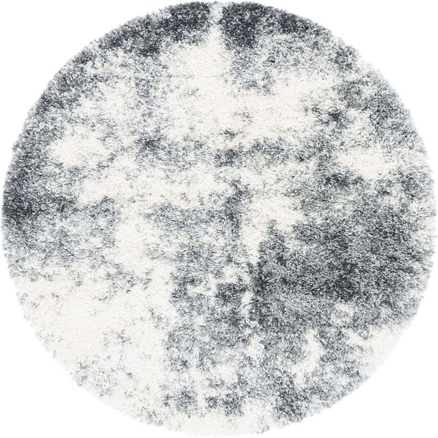 Smoke Gray 4' 1 x 4' 1 Soft Touch Shag Round Area Rug Thick Soft Touch Fluffy & Plush Shaggy Pile 100% Polypropylene Unique Carpet for Modern Home Interiors for Sale at Rug Engine