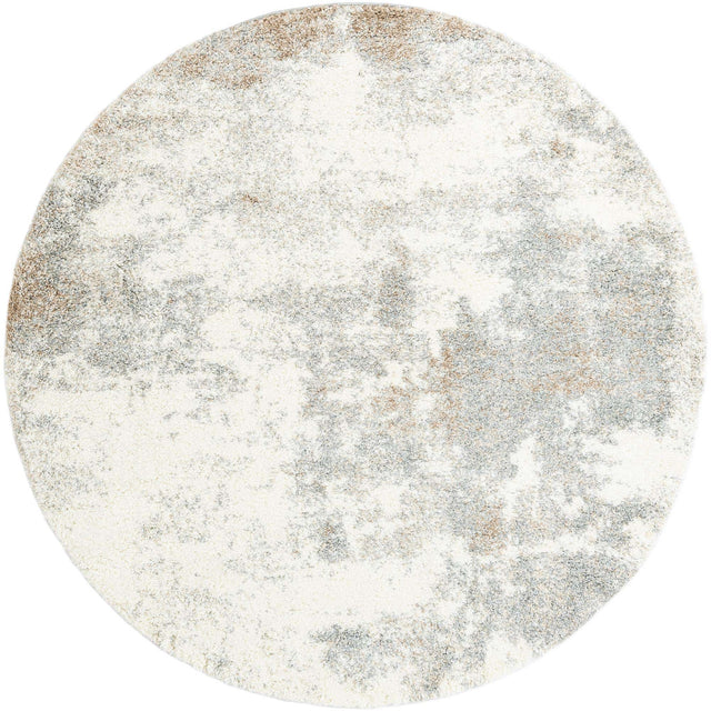 Khaki 7' 10 x 7' 10 Soft Touch Shag Round Area Rug Thick Soft Touch Fluffy & Plush Shaggy Pile 100% Polypropylene Unique Carpet for Modern Home Interiors for Sale at Rug Engine